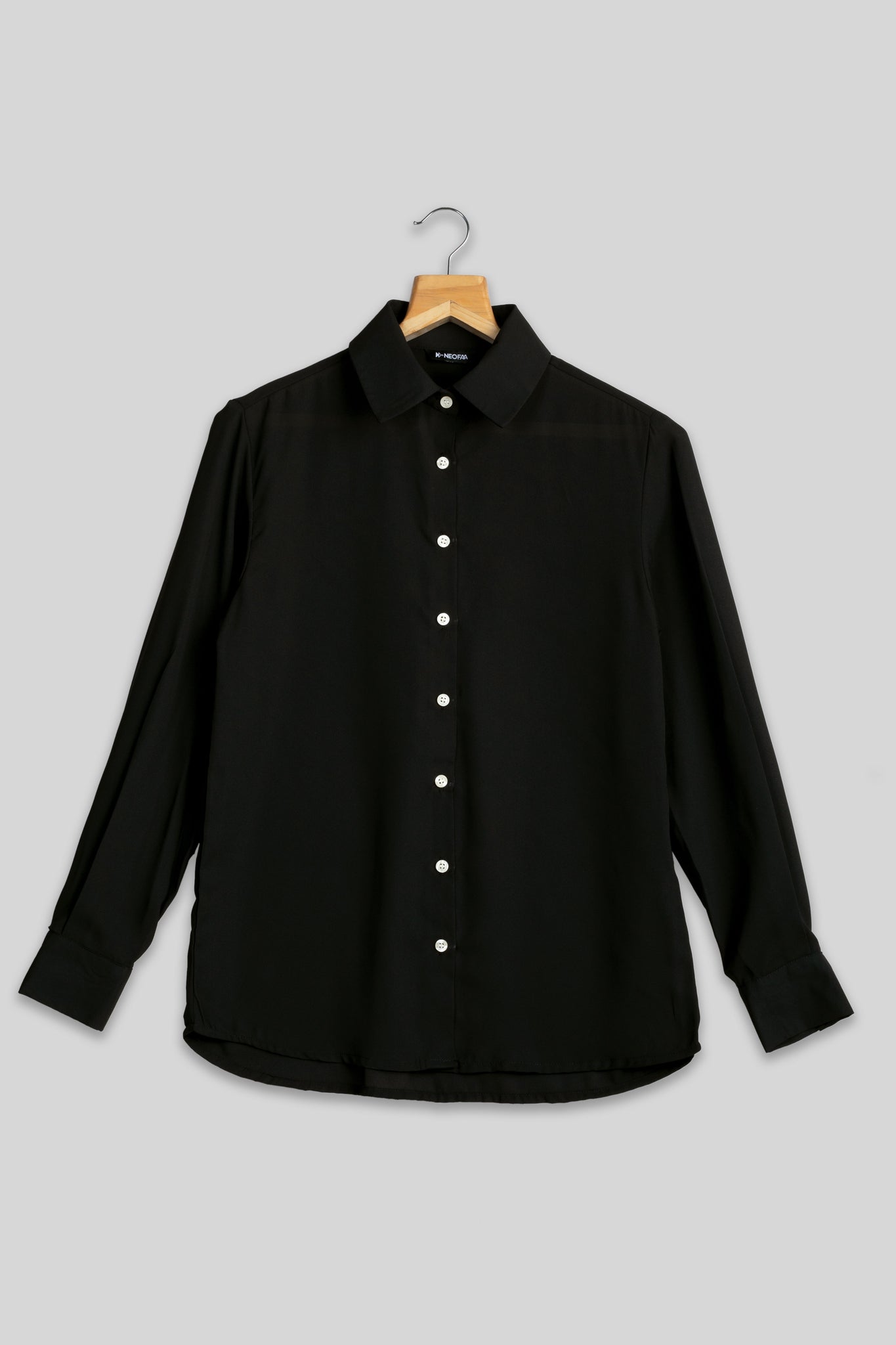 Luxurious Black Plain Shirt for Women