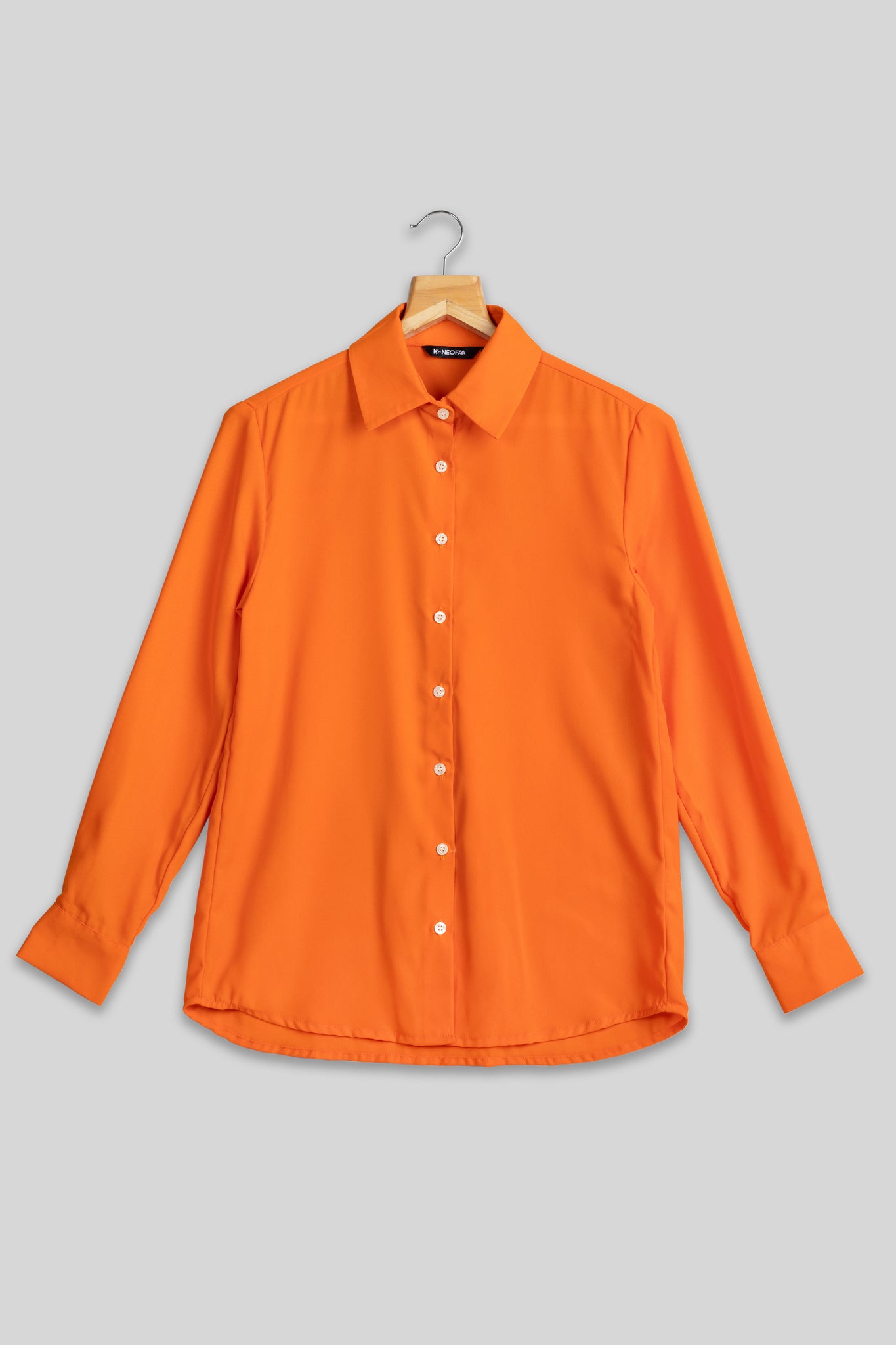 Sunset Orange Plain Shirt for Women