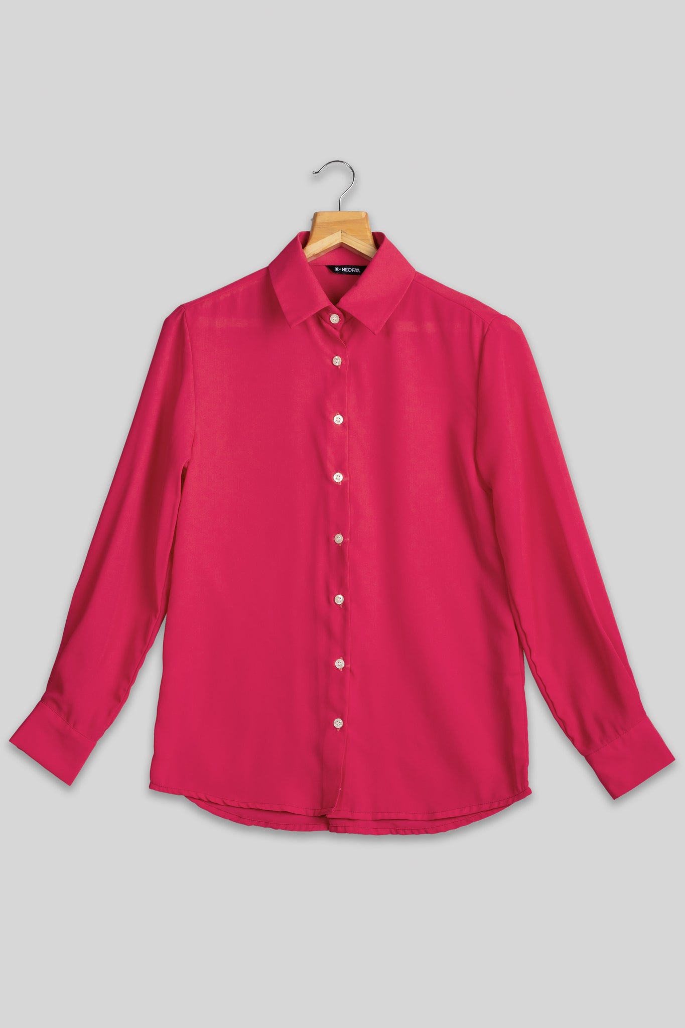 Hot Pink Plain Shirt for Women