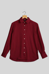 Royal Maroon Plain Shirt for Women