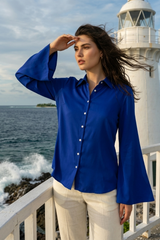 Royal Bell Sleeve Shirt For Women