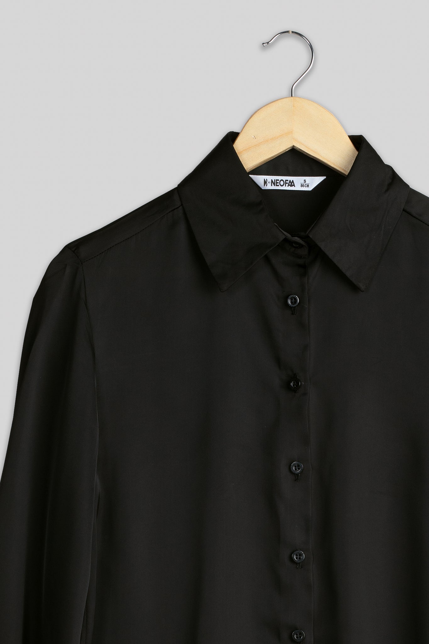 Luxurious Black Bell Sleeve Shirt For Women