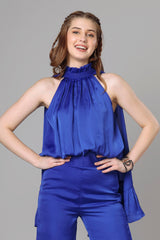 Exclusive Blue Halter Top For Women
