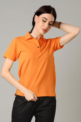 Exclusive Orange Polo T-Shirt For Women