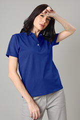 Exclusive Royal Blue Polo T-Shirt For Women