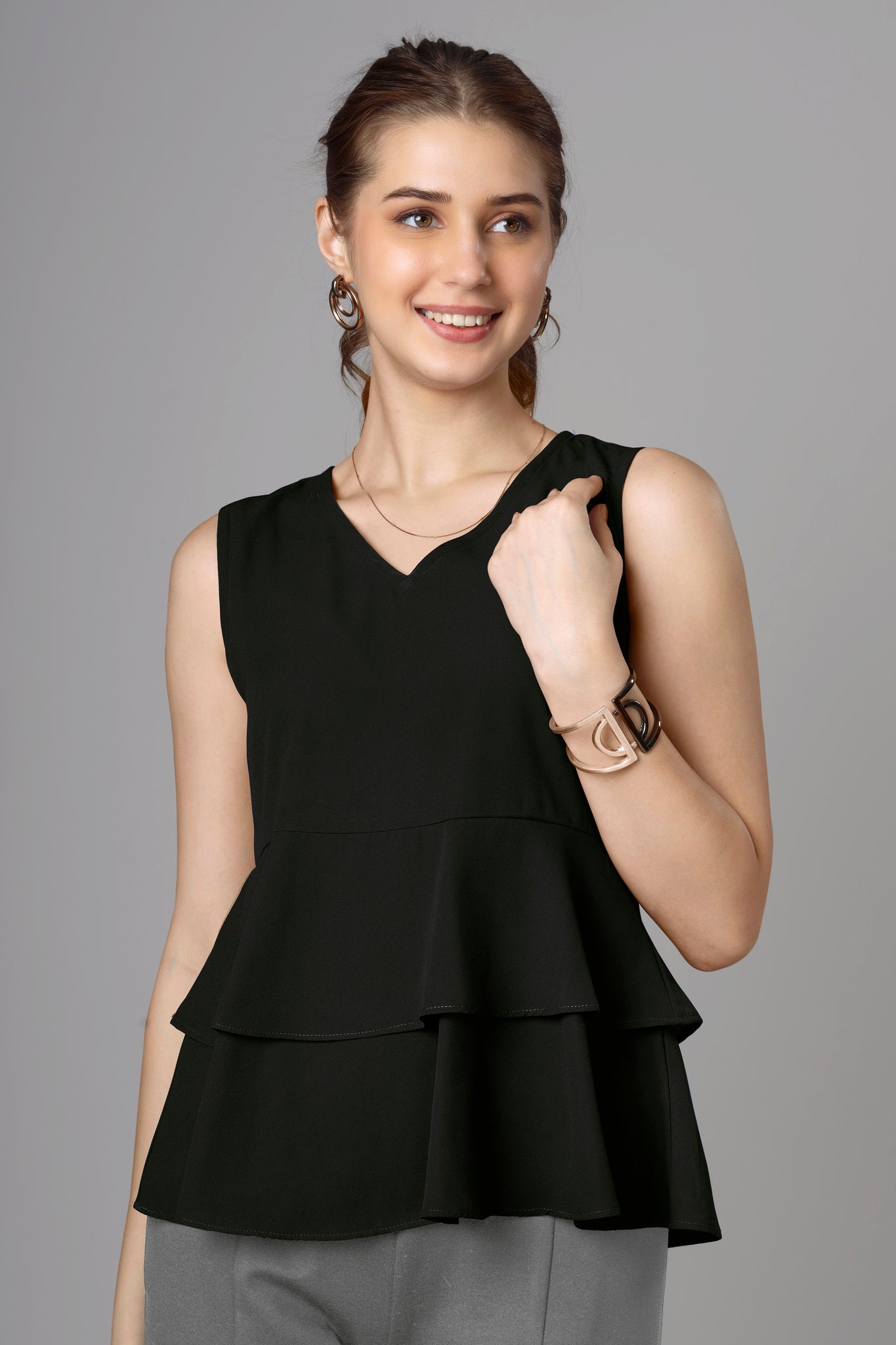 Black Casual Top For Women
