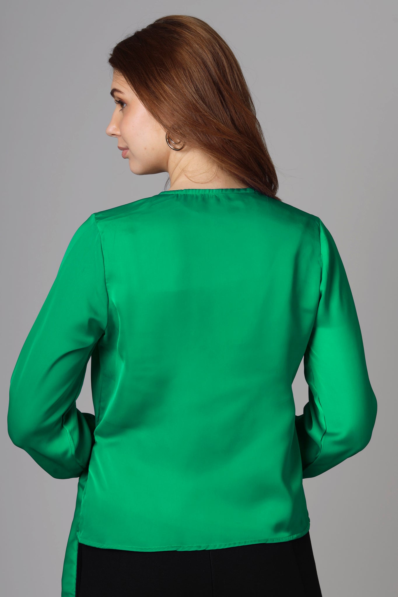 Classic Plain Green Top For Women