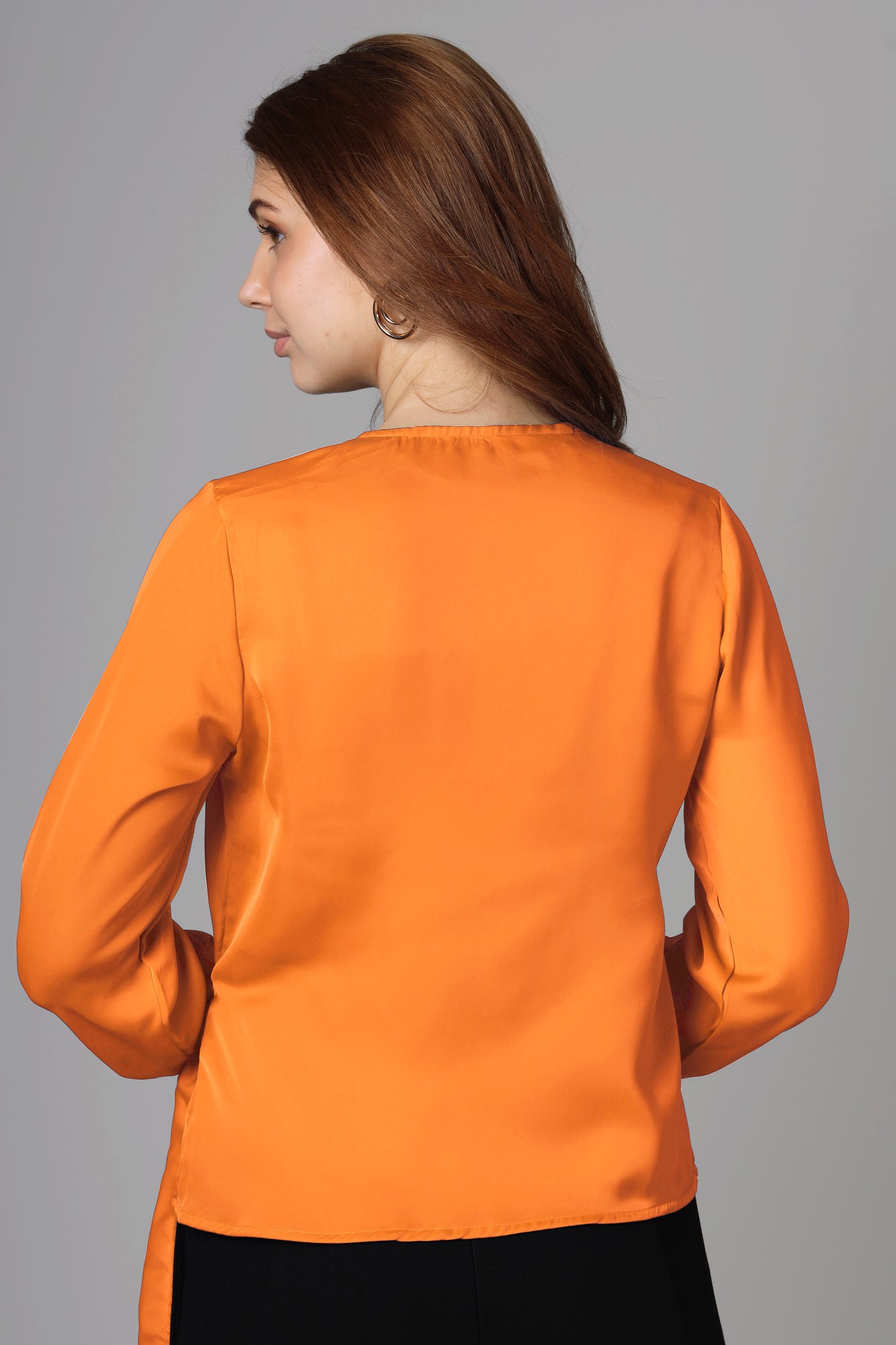 Classic Plain Orange Top For Women