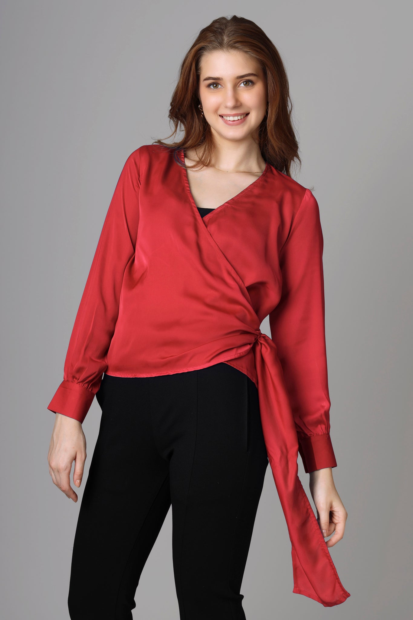 Classic Plain Red Top For Women