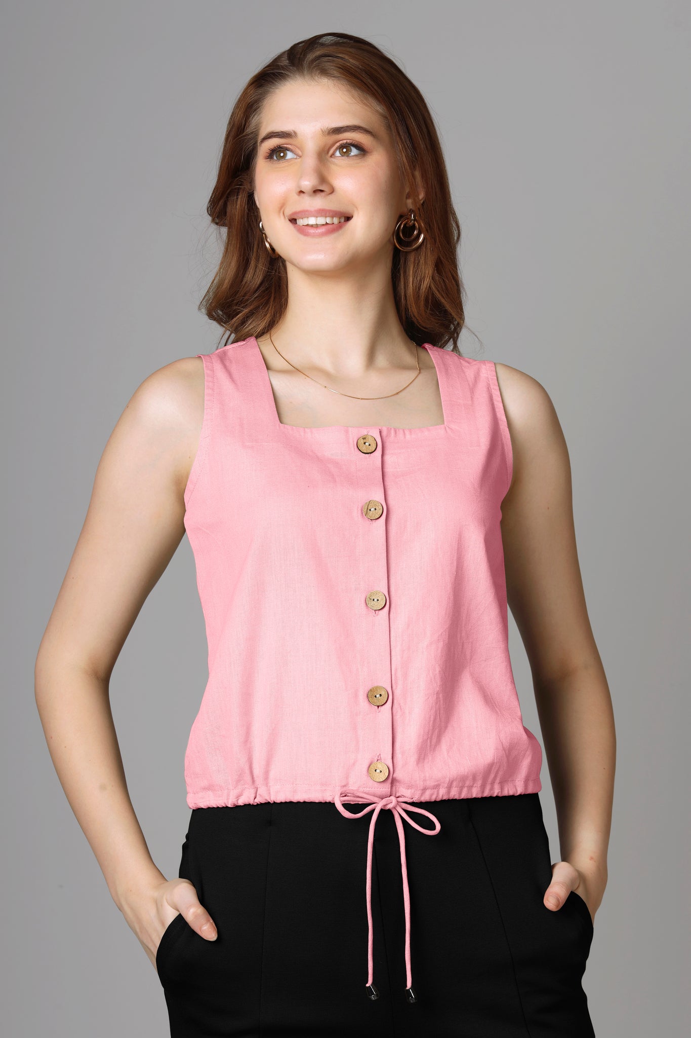 Classic Pink Plain Top For Women
