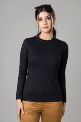 Women Navy Casual Round Neck T-Shirt
