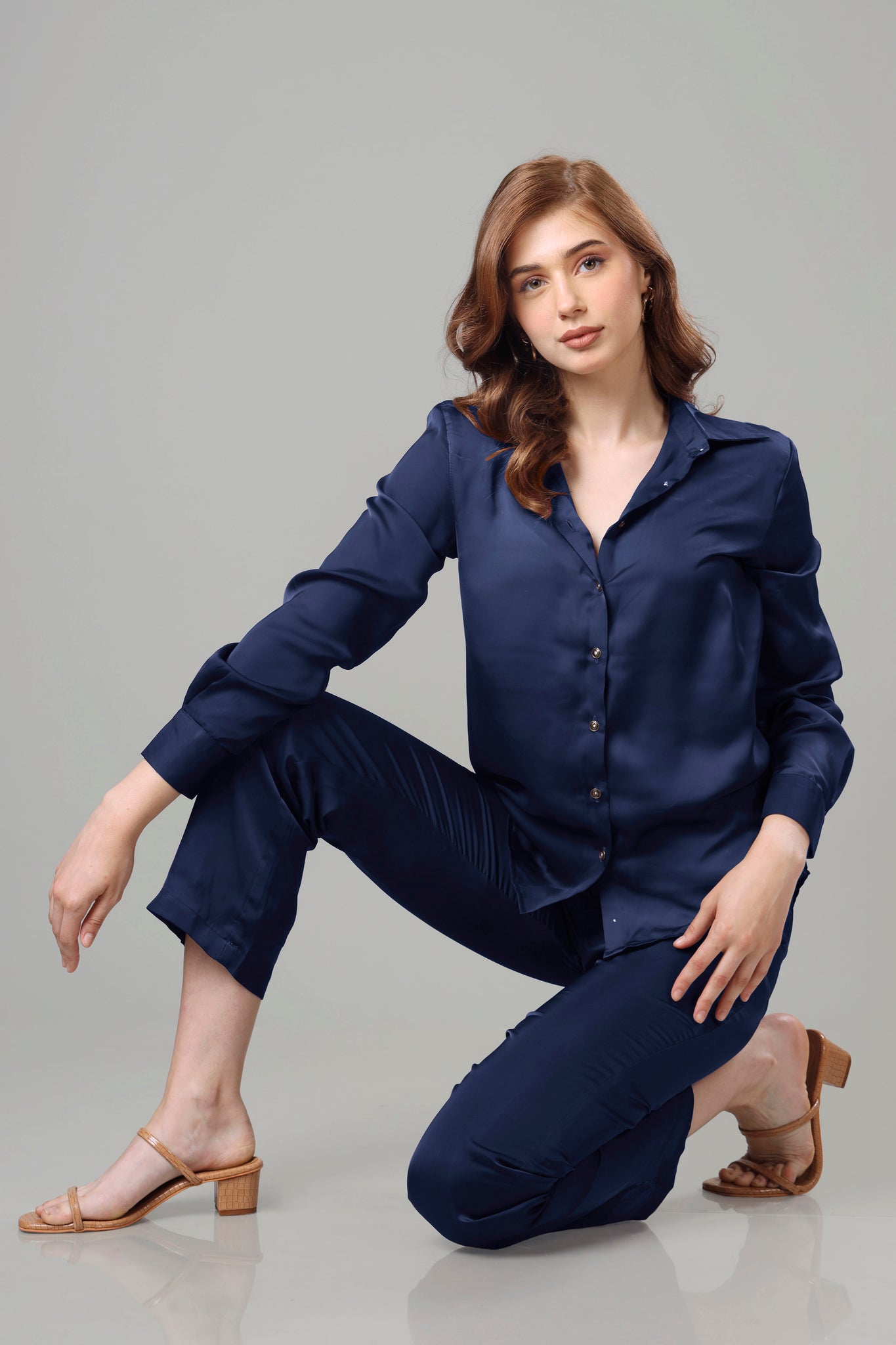 Luxurious Navy Blue Co-Ord Set For Women