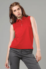 Exclusive Polo Sleeveless T-Shirt For Women