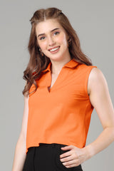 Exclusive Polo Sleeveless T-Shirt For Women