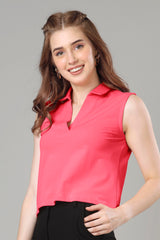 Exclusive Polo Sleeveless T-Shirt For Women