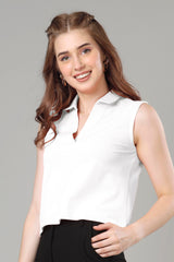 Exclusive Polo Sleeveless T-Shirt For Women