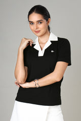 Signature Women's Black Polo T-Shirt