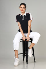 Signature Women's Navy Blue Polo T-Shirt