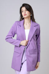 Lavender Long Loose Luxe Jacket For Women
