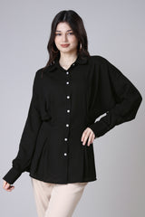 Women's Solid Black Casual Shirt