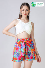 Plain Cotton V Neck Crop Top