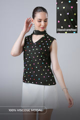 Exclusive Women's Stone And Pearl Hand Embellish Work Top