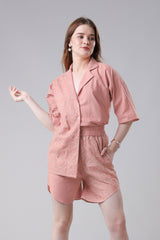 Block Embroidery Thread Work Cotton Shirt For Women