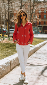 Hot Red Energy | Premium HandWork Women Shirt