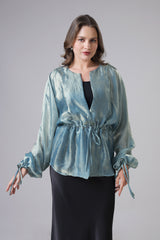 Romantic High-Shine Womens Party Top - Statement Finish