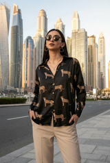 Black Leopard Printed Shirt