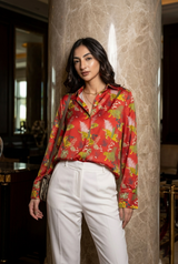 Rufous Red Tiger Printed Shirt