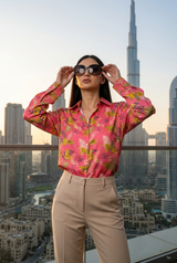 Brink Pink Tiger Printed Shirt