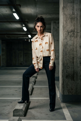 Beige Tiger Printed Shirt