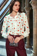Trendy Red Heart Shirt For Women