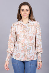 Vintage Paisley Trendy Sleeve Shirt For Women