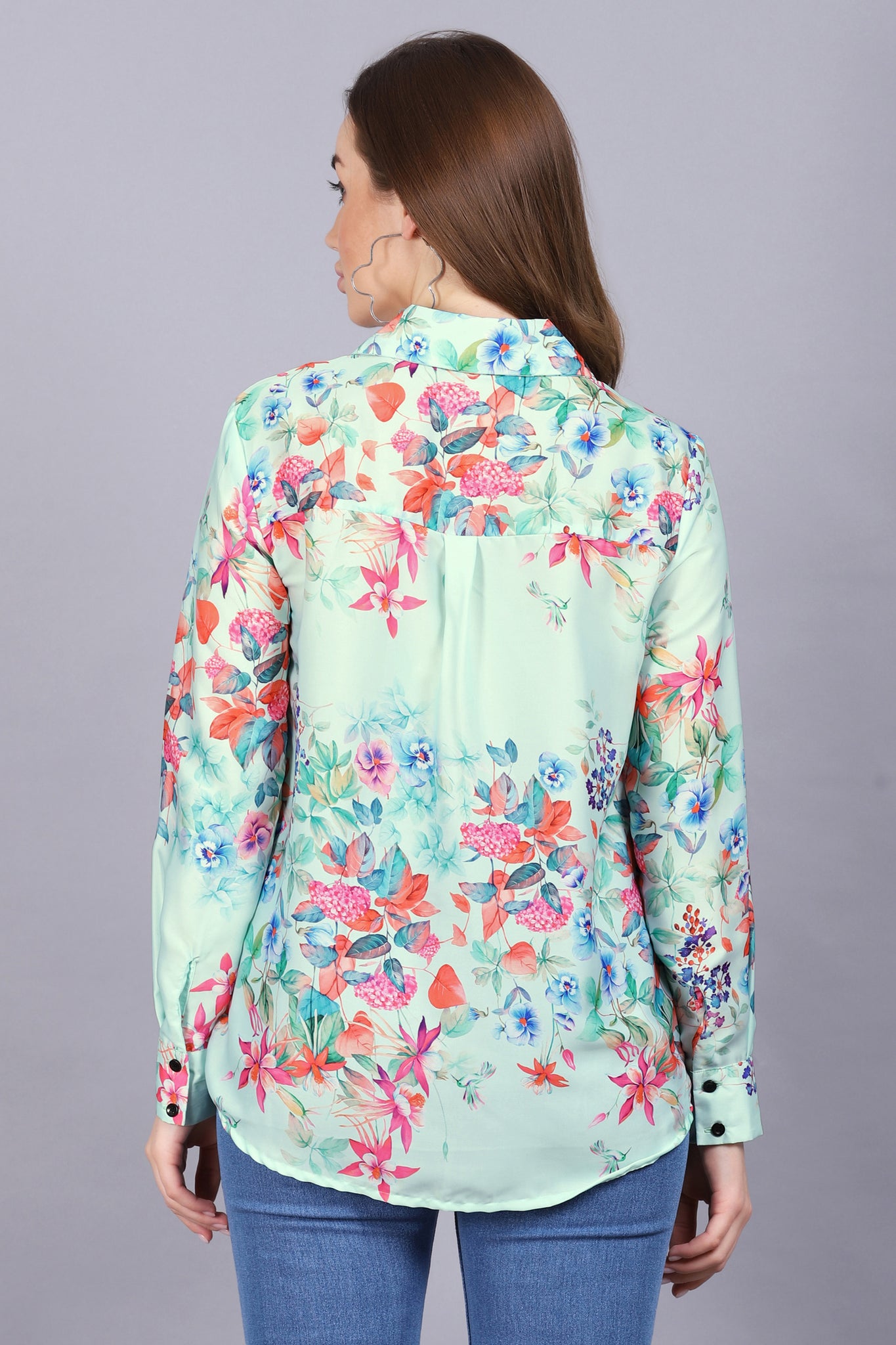 Flossy Floral Shirt For Women