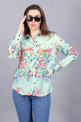 Flossy Floral Shirt For Women