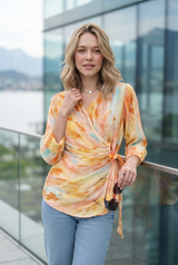 Trendy Pleated Wrap Top For Women