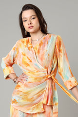 Trendy Pleated Wrap Top For Women