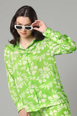 Smart Neon Floral Shirt For Women