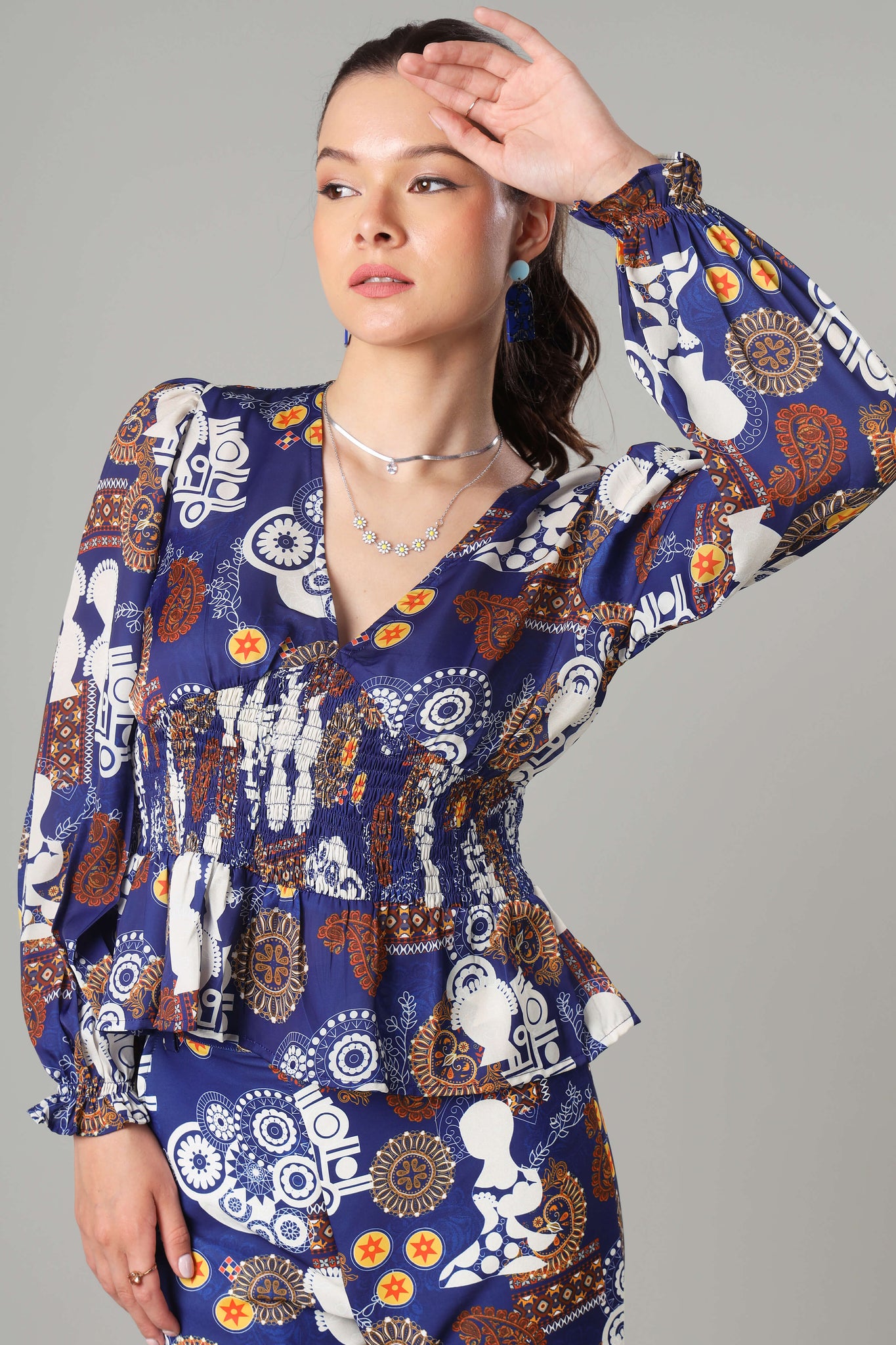 Classy Paisley Smoked Top For Women