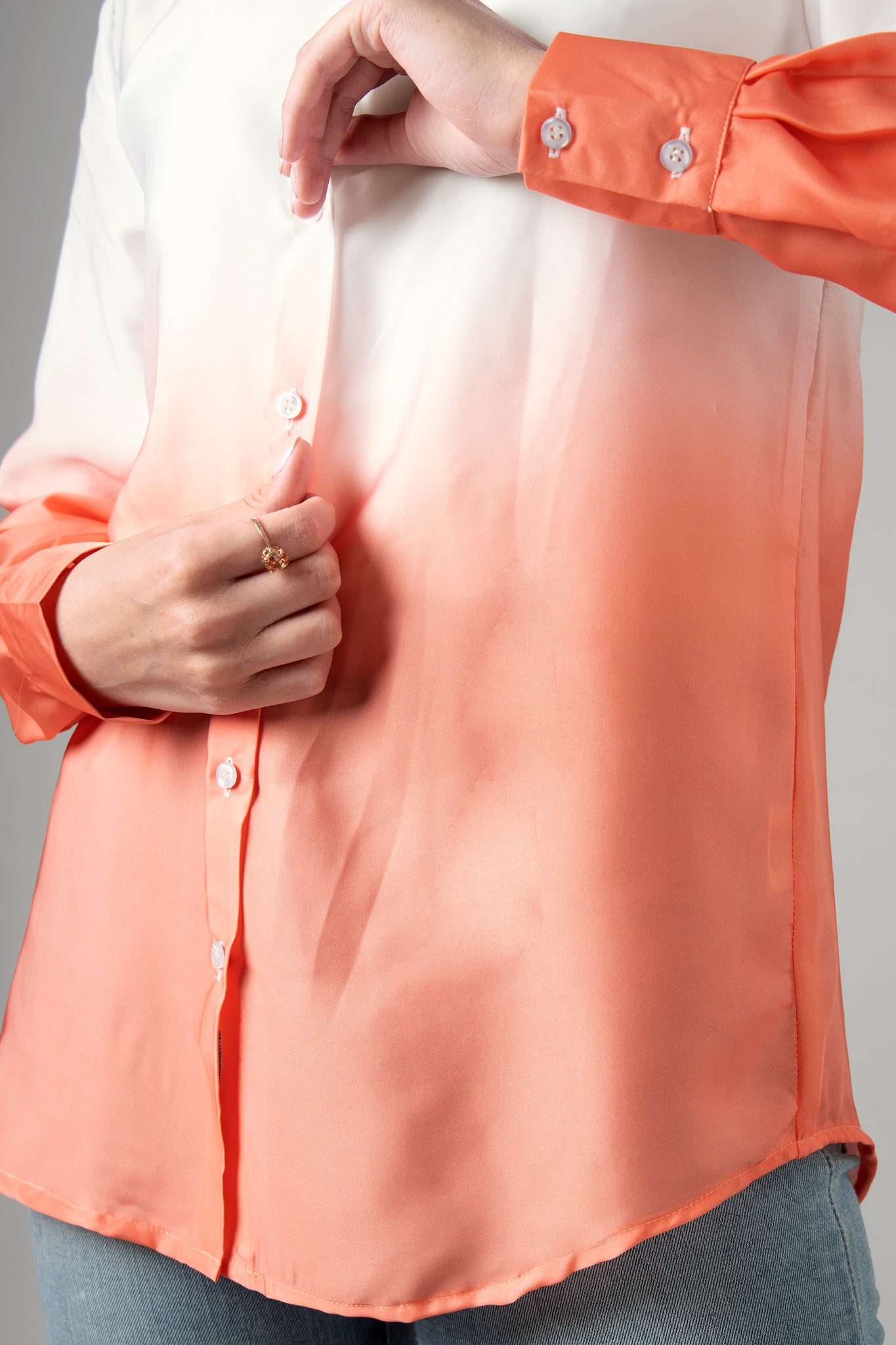 Classic Casual Ombre Shirt For Women