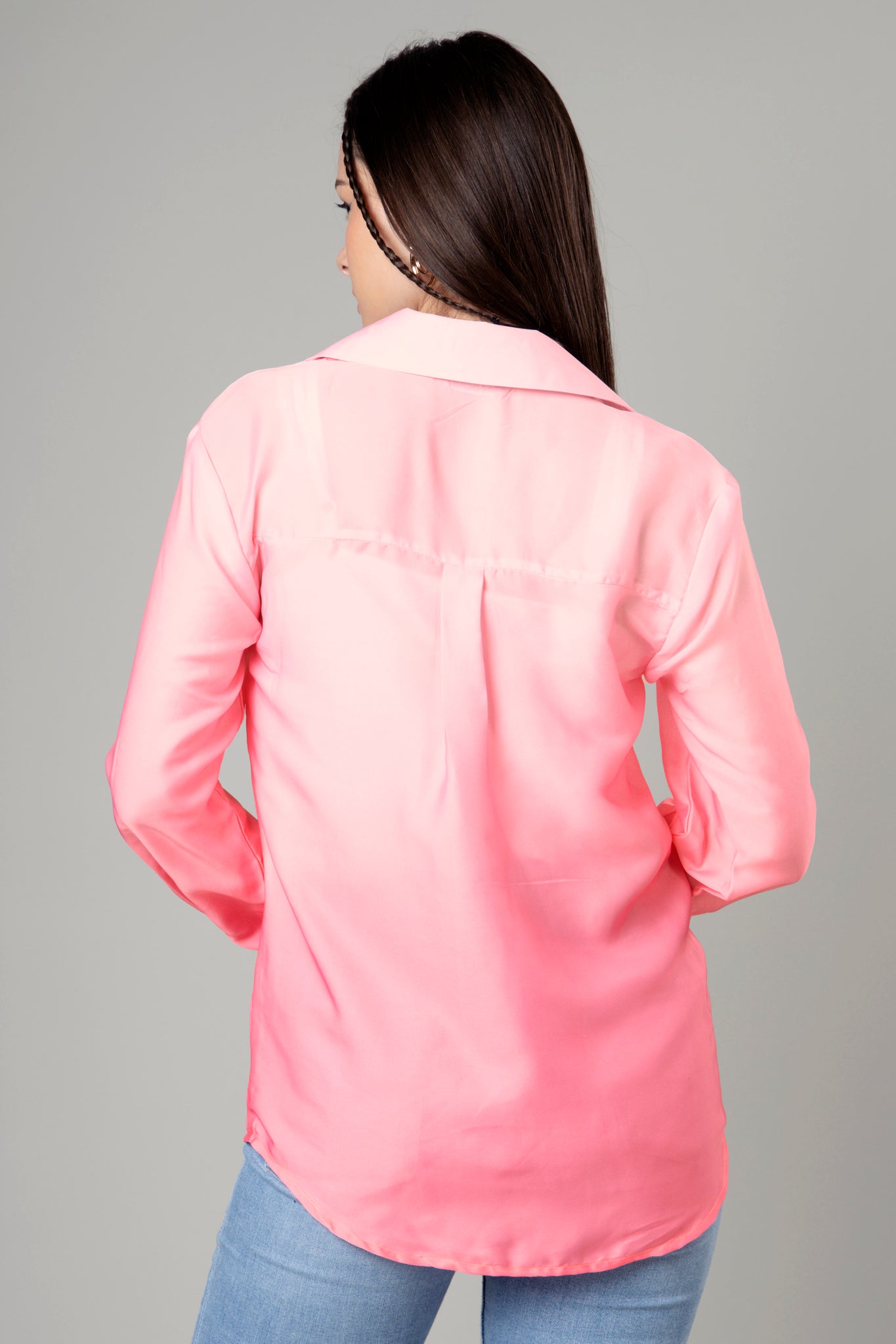 Trendy Pink Ombre Shirt For Women