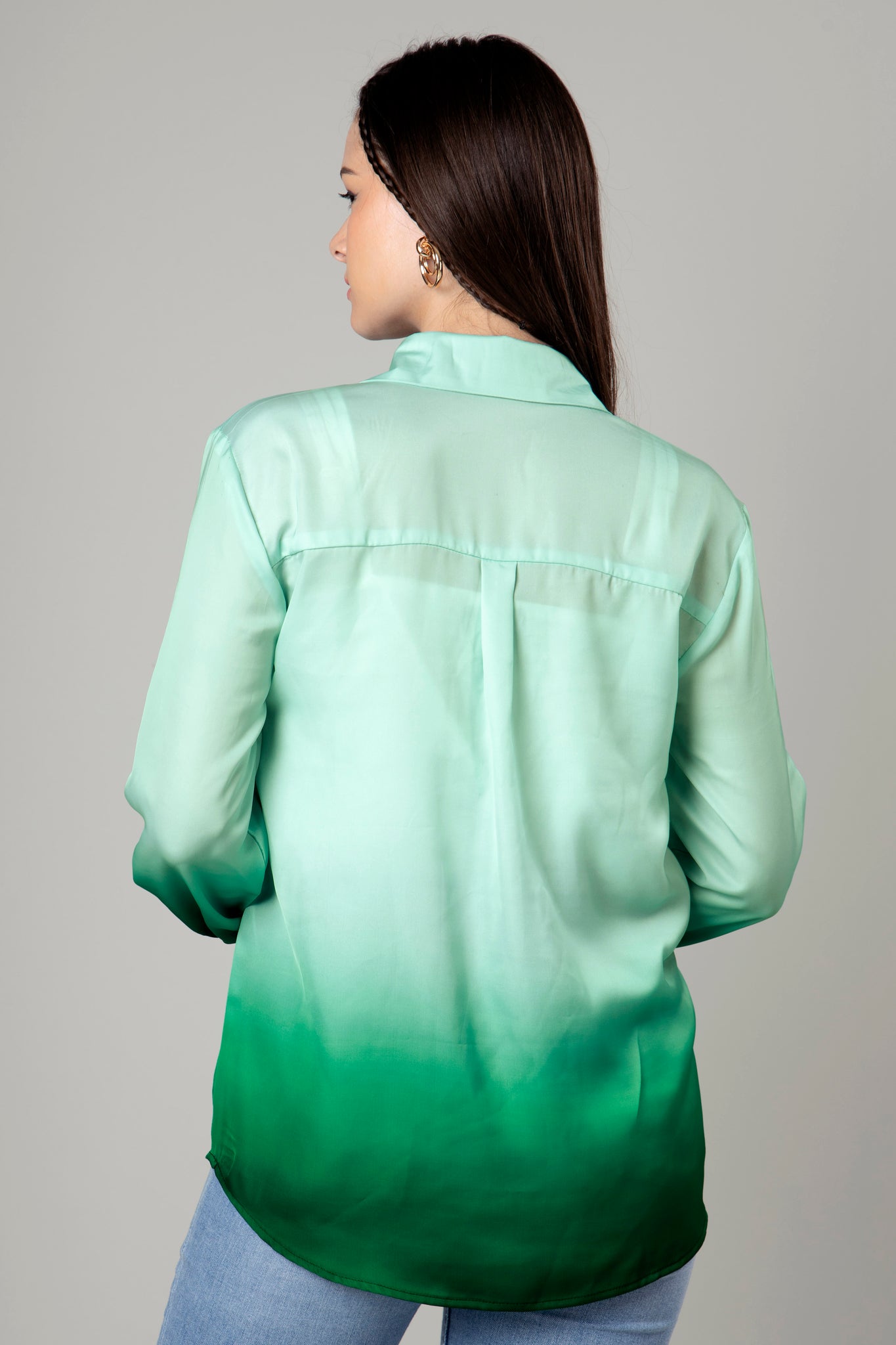 Classic Casual Ombre Shirt For Women
