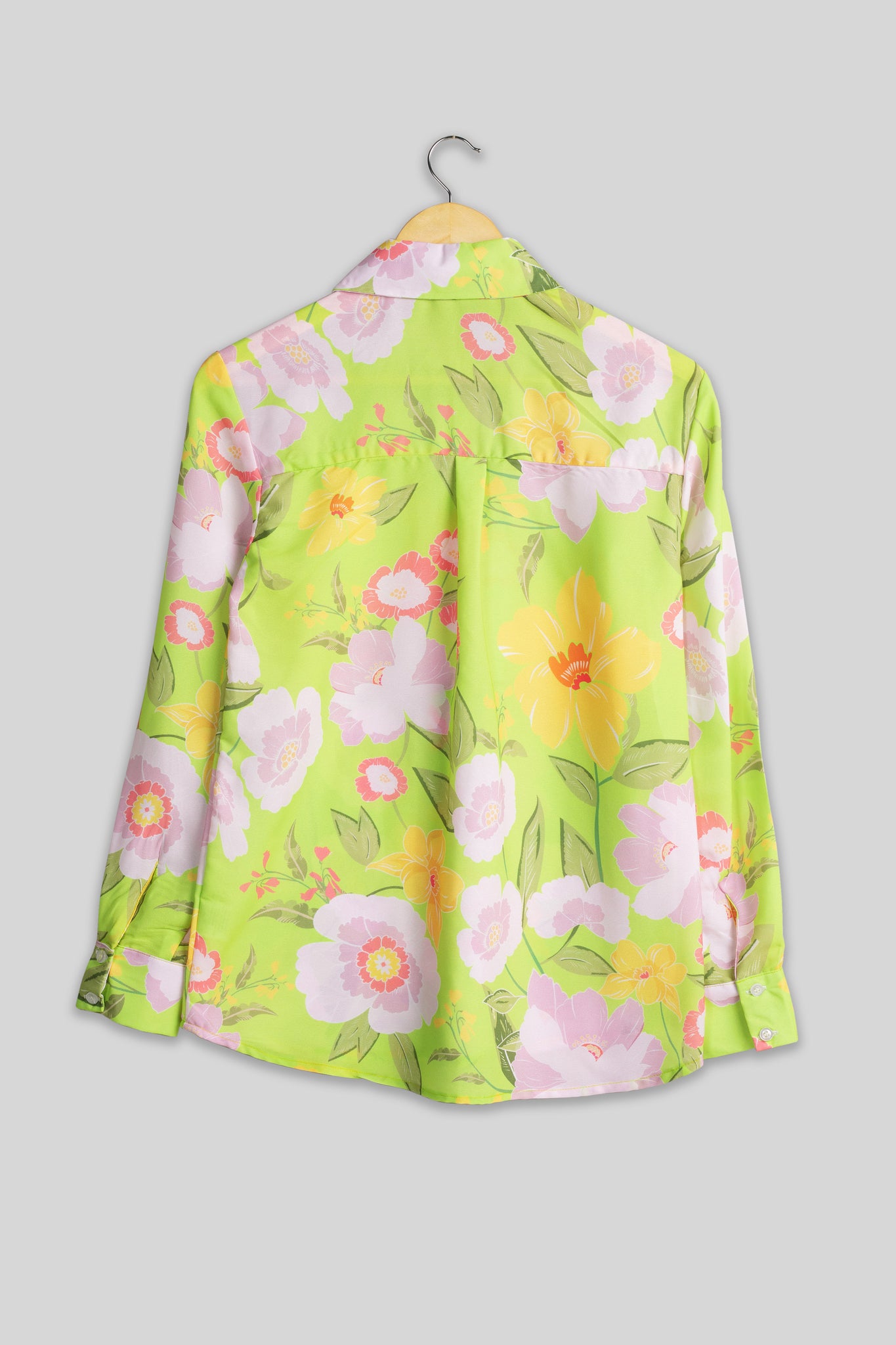 Lime Floral Shirt For Women