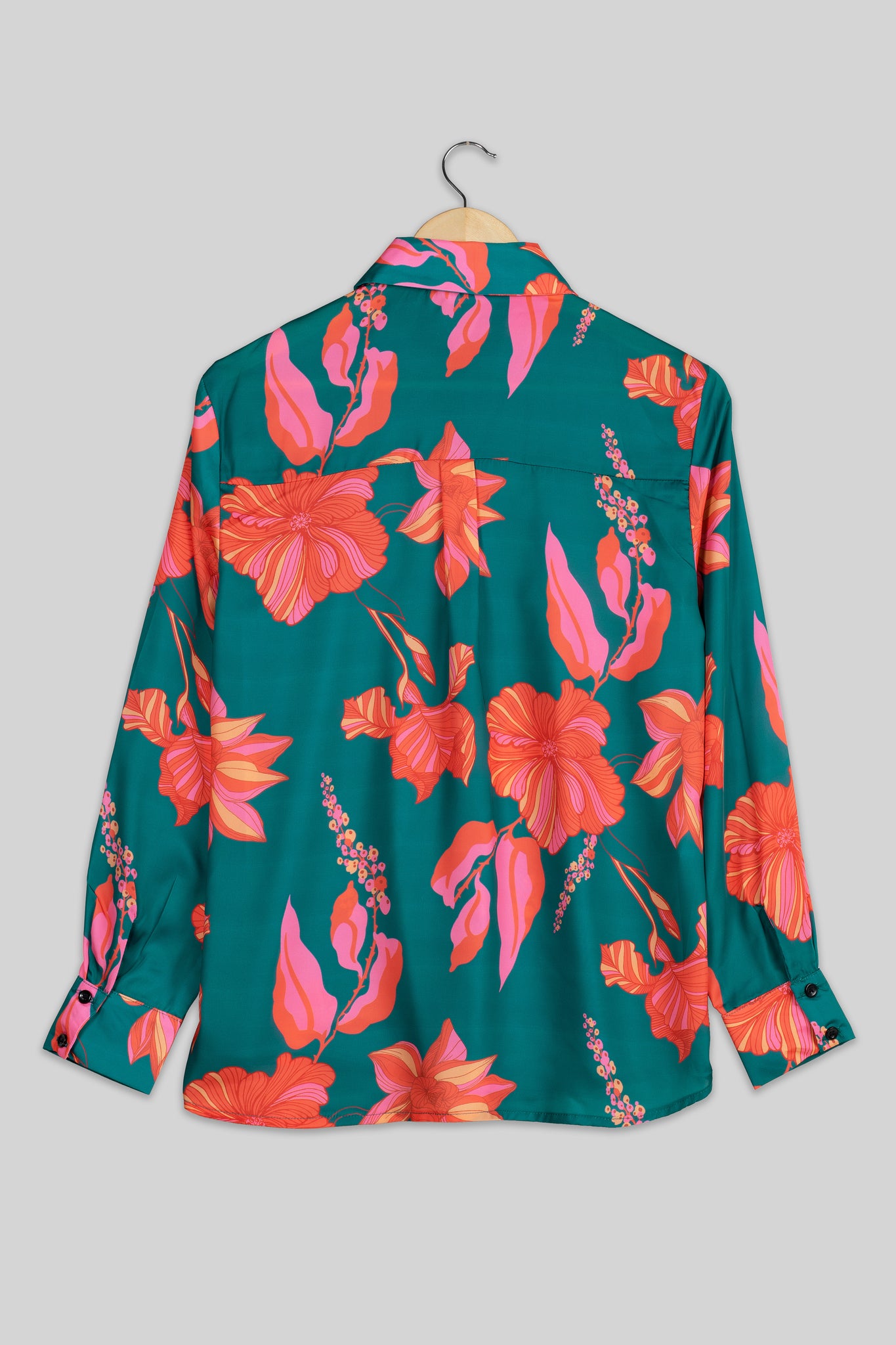 Majestic Green Floral Shirt For Women