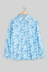 Geometric Blue Shirt For Women