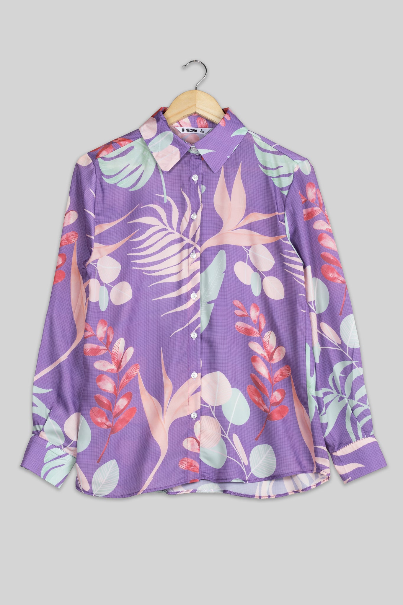 Vintage Purple Leafage Shirt For Women
