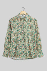 Majestic Green Geometric Shirt For Women