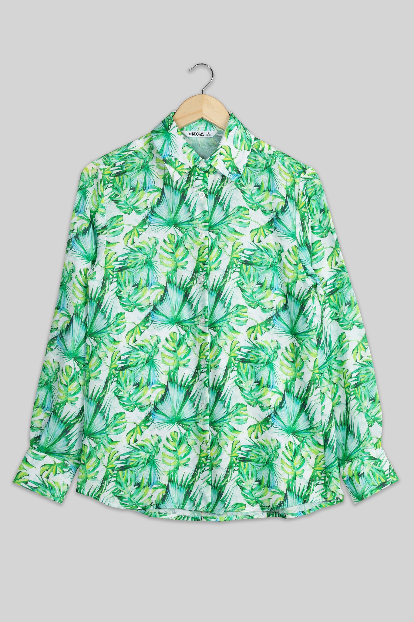 Trendy Green Tropical Shirt For Women